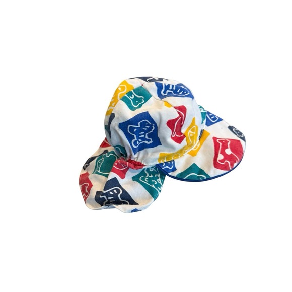 The Unbranded Brand Other - Vintage 90s Primary Color block Bucket Sun Beach Hat Toddler Zoo Animals